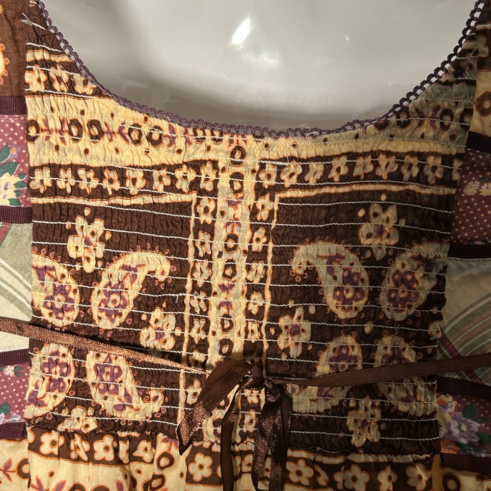 Free People Bohemian Short Dress or Patterned Dress or Smock Top. - Picture 4 of 7